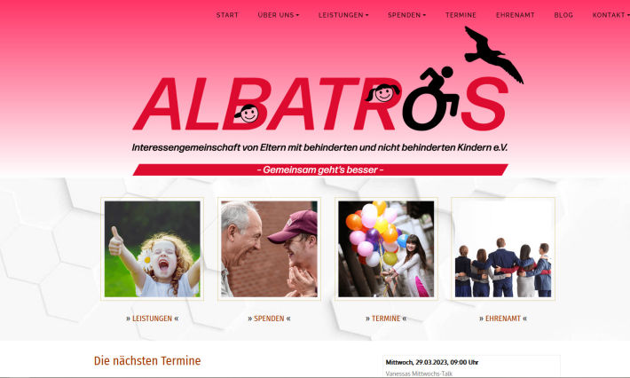 ALBATROS Interessengemeinschaft von Eltern mit behinderten Kindern und nicht behinderten Kindern e.V., Wiesbaden - Webseite erstellt von der agentur28 in Lilienthal bei Bremen