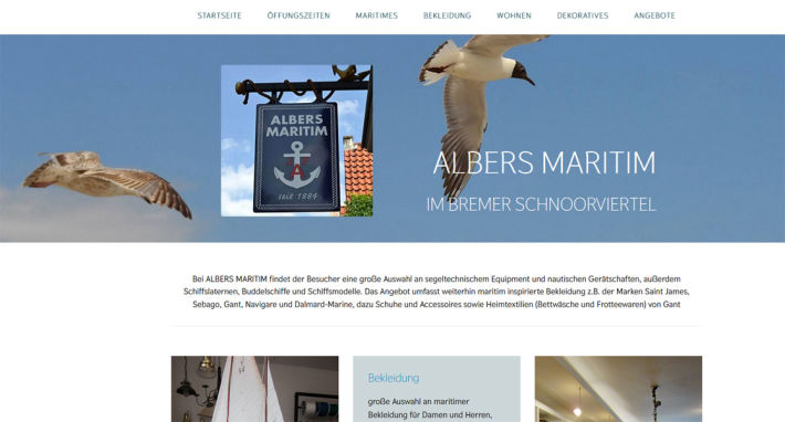 Albers Maritim, Bremen - Webseite erstellt von der agentur28 in Lilienthal bei Bremen
