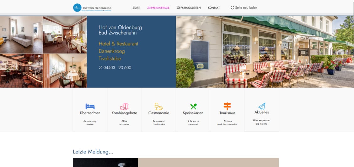 Mit Klick auf das Bild wird die Homepage vom Hof von Oldenburg in Bad Zwischenahn  geöffnet