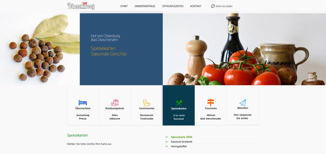 Mit Klick auf das Bild wird die Homepage vom Restaurant Dänenkroog in Bad Zwischenahn  geöffnet