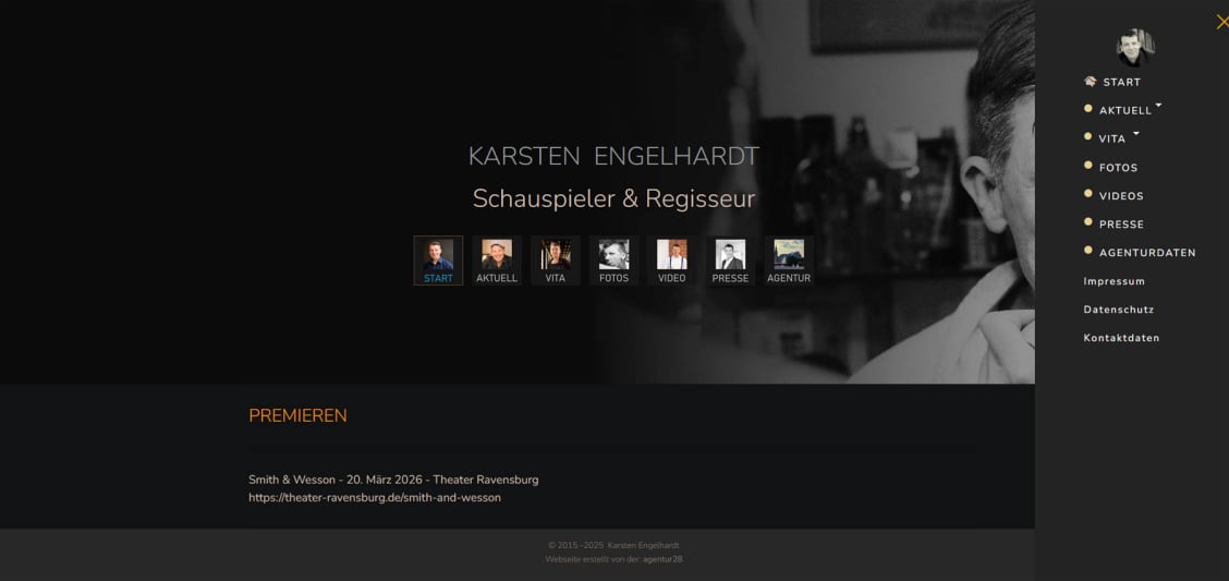 Mit Klick auf das Bild wird die Homepage von Karsten Engelhardt-Schauspieler und Regisseur  geöffnet