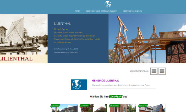 Übernachtungsportal für Lilienthal - Webseite erstellt von der agentur28 in Lilienthal bei Bremen