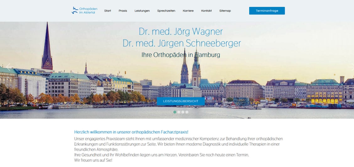 Mit Klick auf das Bild wird die Homepage von den Orthopäden im Hamburger Alstertal  geöffnet