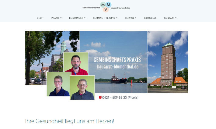 Gemeinschaftspraxis Hausärzte Blumenthal Bremen  - Webseite erstellt von der agentur28 in Lilienthal bei Bremen